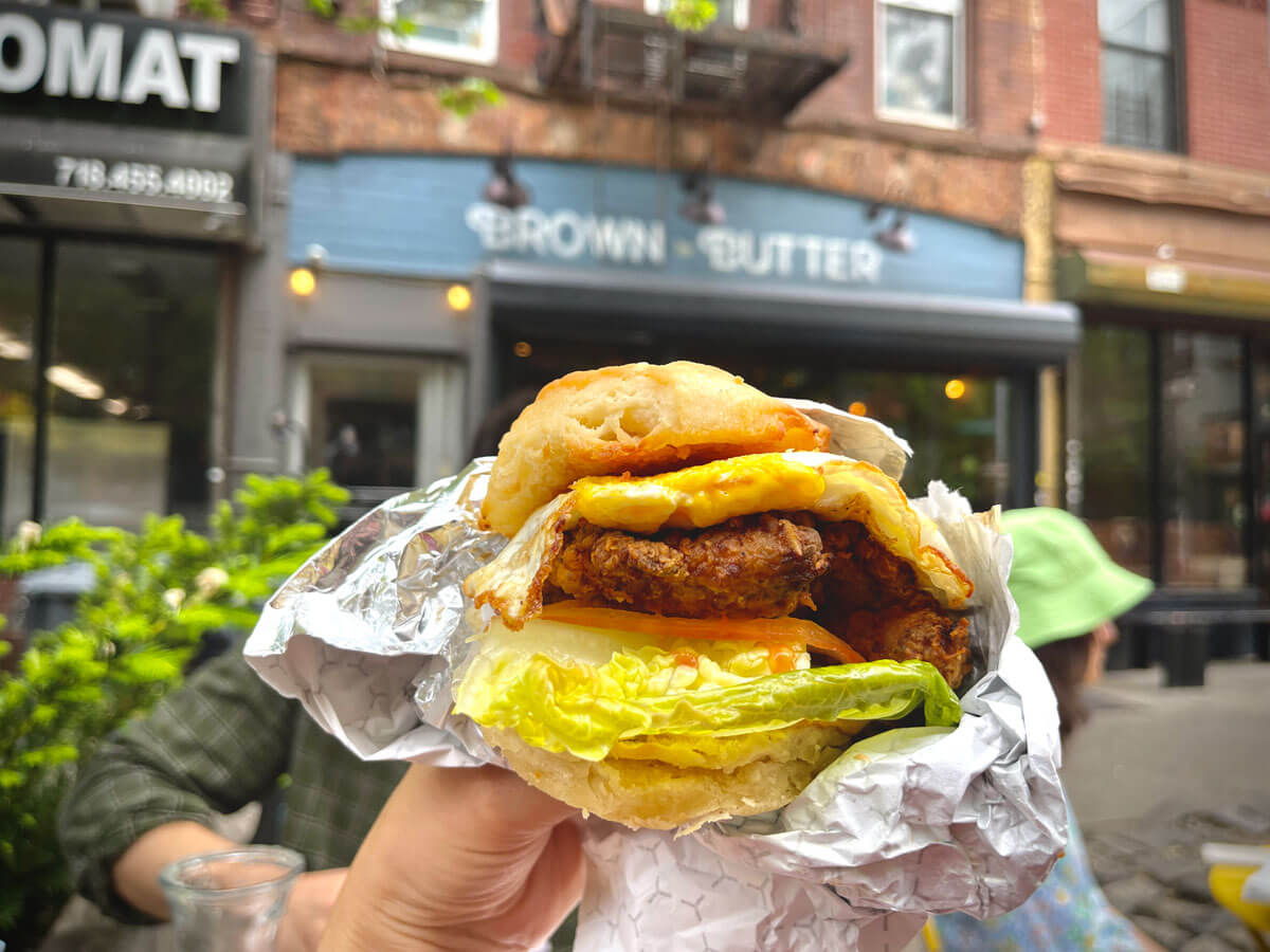 breakfast-fried-chicken-sandwich-from-Brown-Butter-Craft-Bar-&-Kitchen-in-Bed-Stuy-Brooklyn