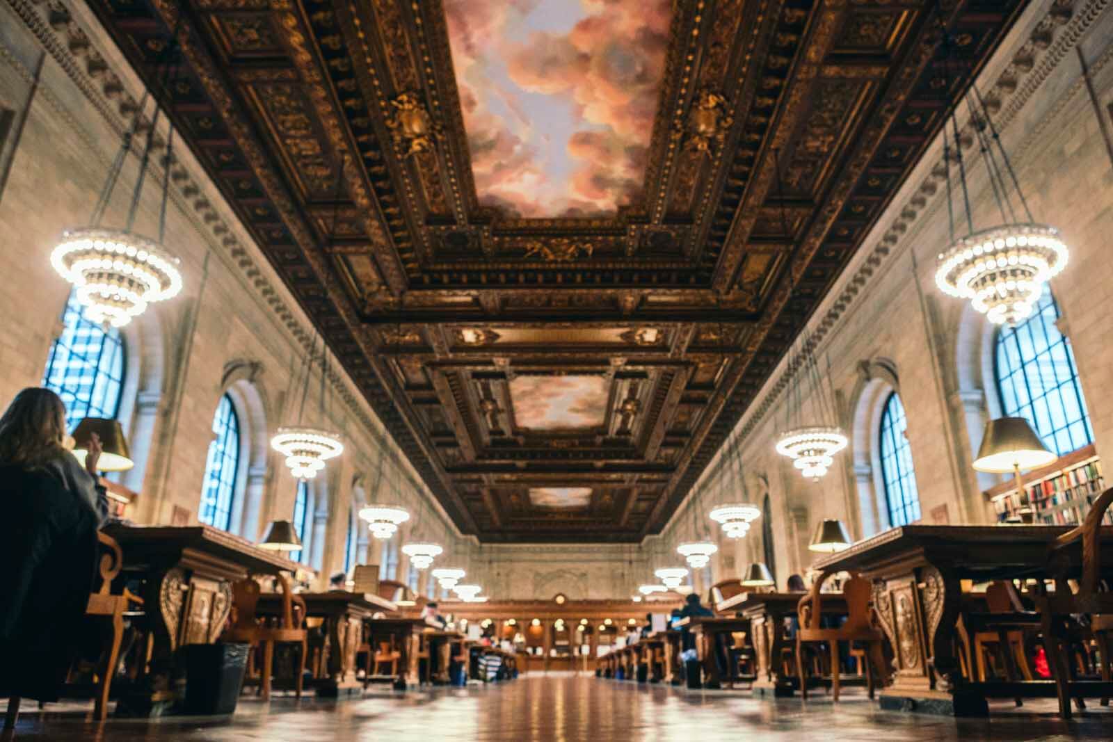 The Rose Main Reading Room at the New York Public Library Main Branch in NYC