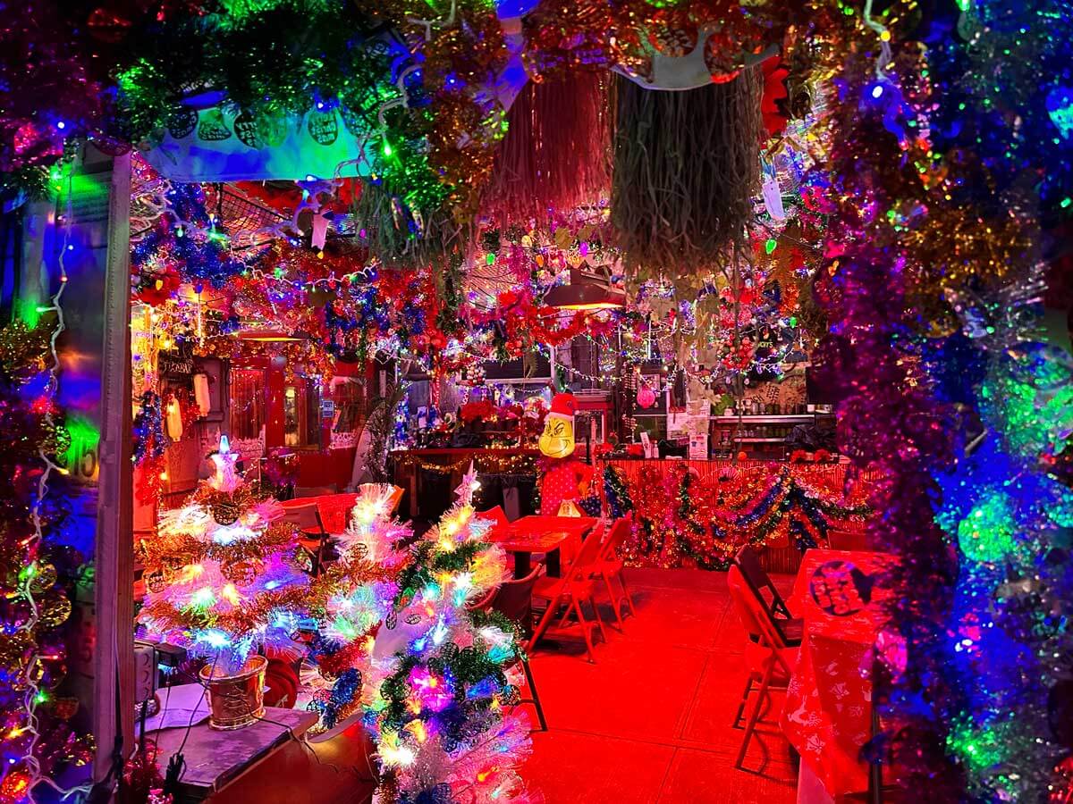 Grinchy's-holiday-tiki-bar-at-Robertas-one-of-the-best-christmas-bars-in-nyc