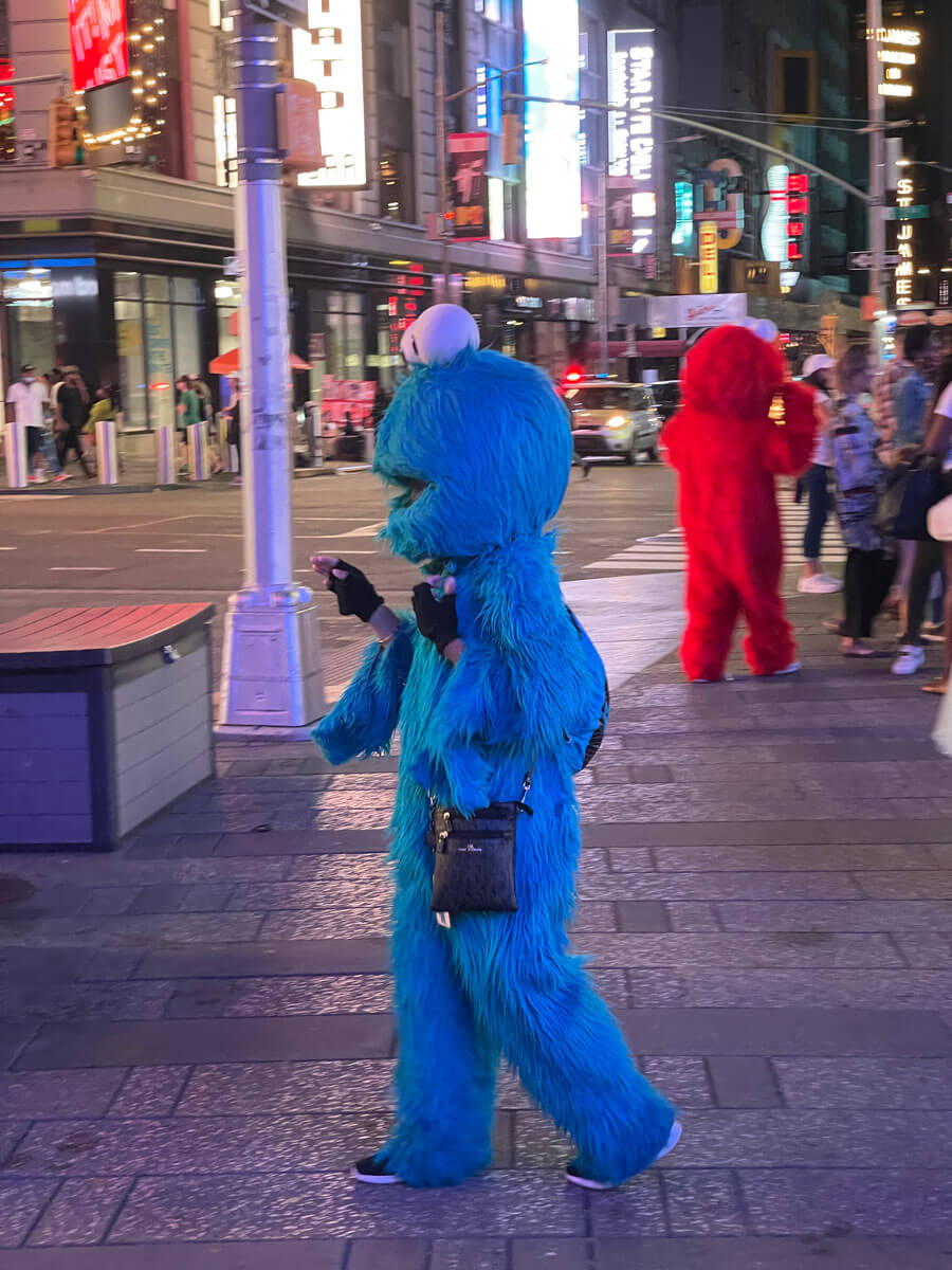 cookie-monster-character-in-Times-Square-at-night