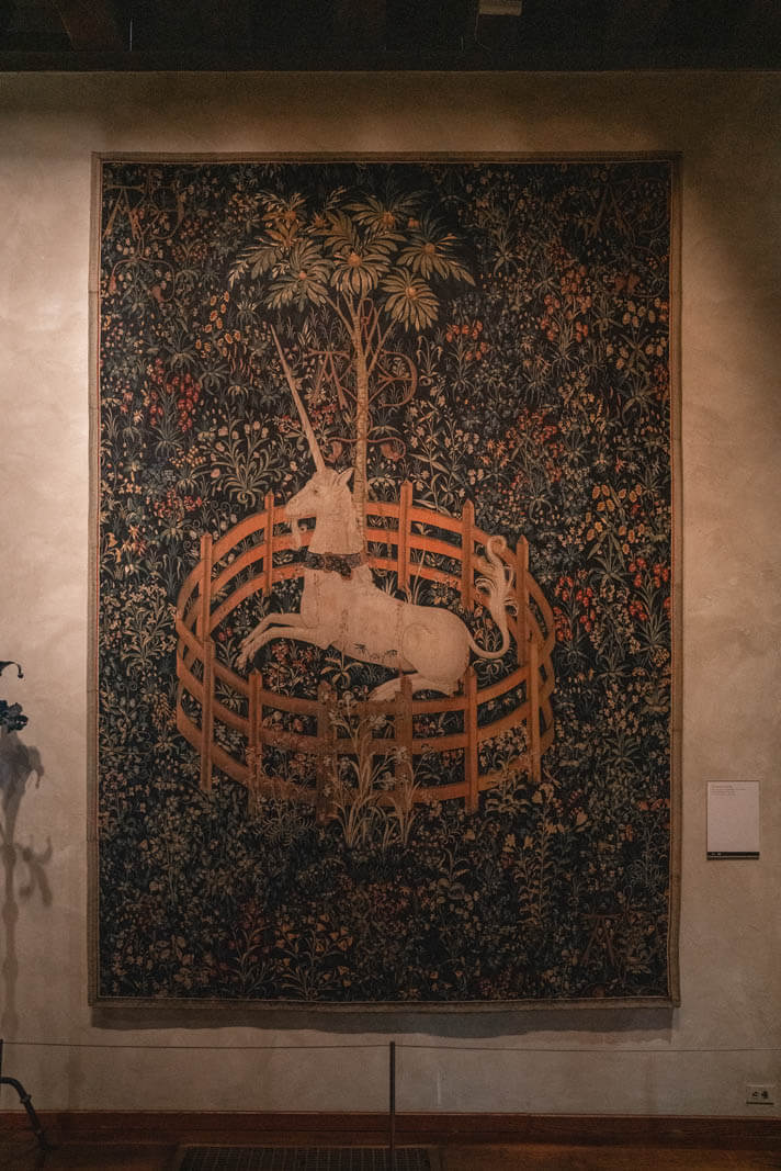 unicorn tapestries at the Met Cloisters in Washington Heights NYC
