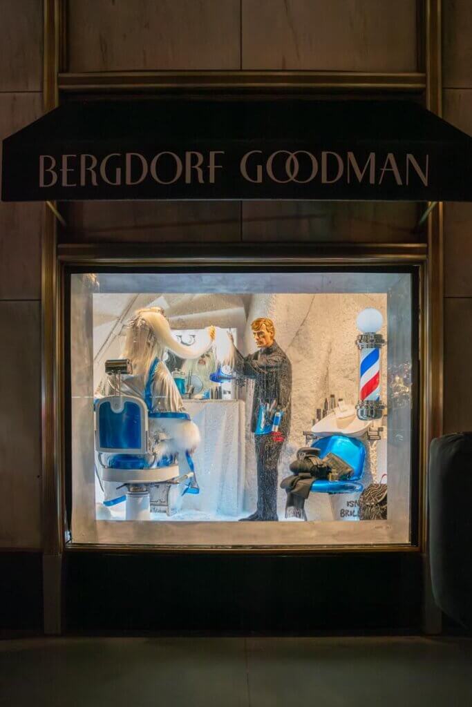 2023 Bergdorf Goodman holiday window display in NYC