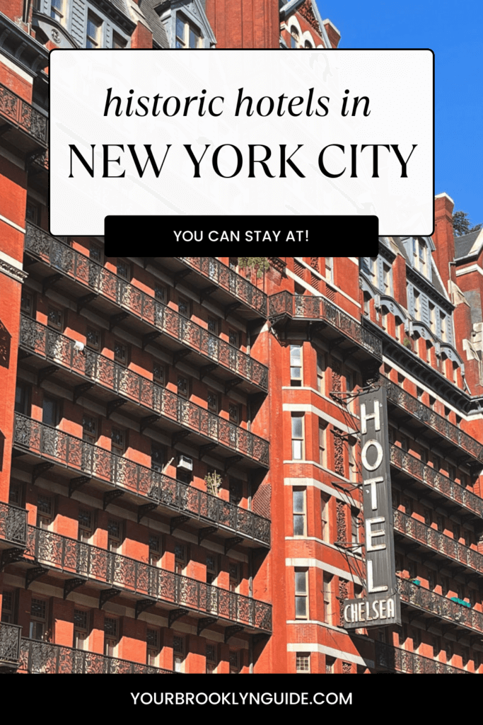 Pinterest pin for historic hotels in New York City travel guide